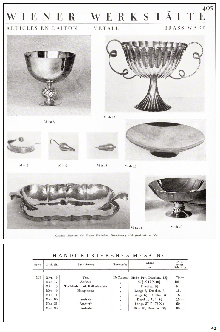 Wiener Werkstätte Katalog Katalog 1928